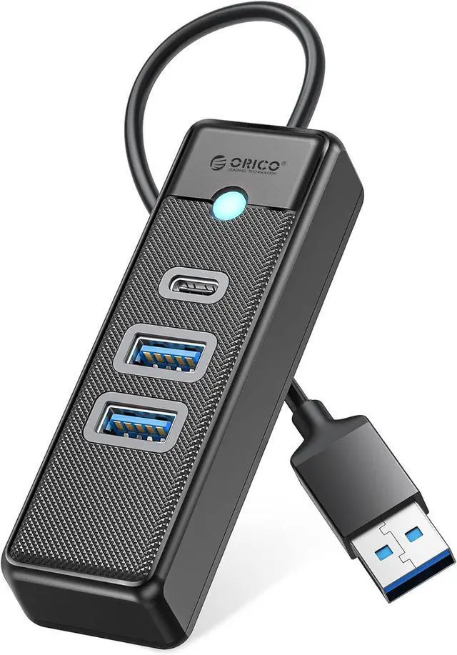 Main image of ORICO USB Hub, 3 Ports USB 3.1 Type A to USB 3.0 Hub Adapter with 2 USBA, 1 Type C for Laptop, Mobile Phone, Tablet with 0.5ft Cable, Compatible with Mac OS 10.X and Above, Linux, Android
