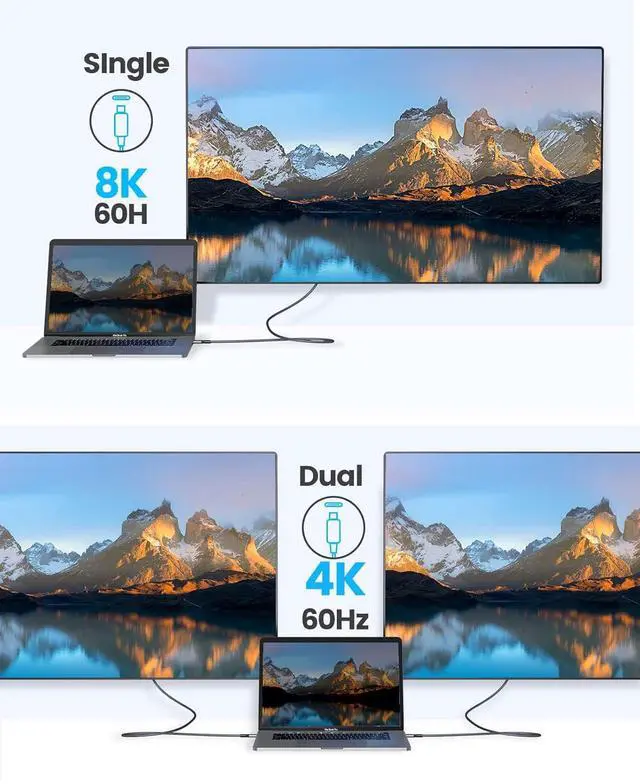 Alt view image 6 of 7 - ORICO Cable Compatible with Thunderbolt 4 Right Angle 6.56Ft,40Gbps USB C to USB C Cable, 100W Charging/Diaply 8K@60Hz Compitable with MacBooks iPad Pro, Thunderbolt 4/3 and USB-C Device
