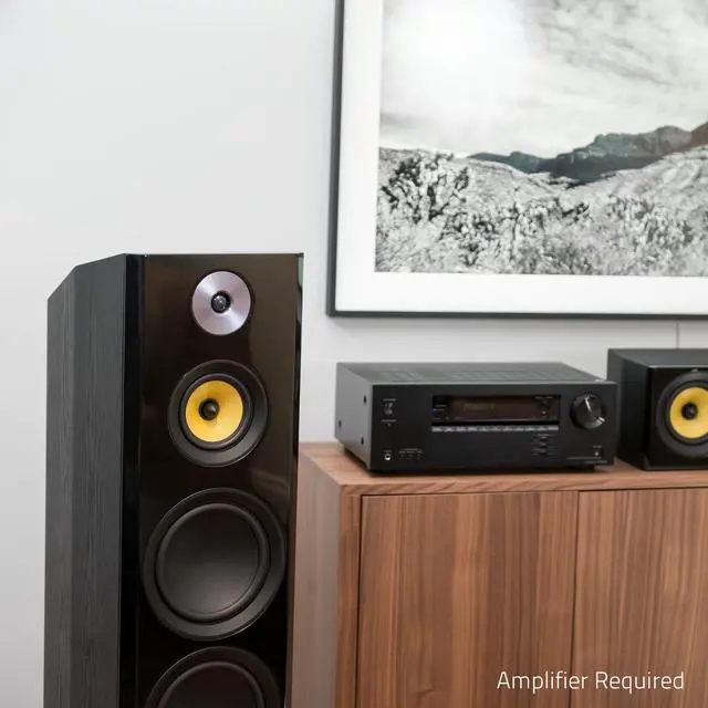 Alt view image 15 of 15 - Fluance Signature HiFi 3-Way Floorstanding Tower Speakers with Dual 8" Woofers for 2-Channel Stereo Listening or Home Theater System - Black Ash/Pair (HFF)
