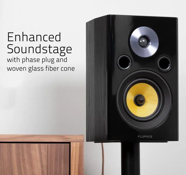 Alt view image 9 of 11 - Fluance Signature HiFi 2-Way Bookshelf Surround Sound Speakers for 2-Channel Stereo Listening or Home Theater System  - Natural Walnut/Pair (HFSW)