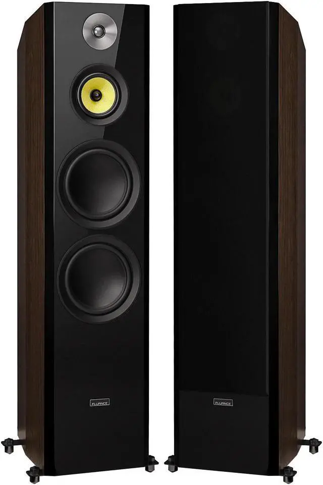 Alt view image 6 of 12 - Fluance Signature HiFi 3-Way Floorstanding Tower Speakers with Dual 8" Woofers for 2-Channel Stereo Listening or Home Theater System - Natural Walnut/Pair (HFFW)