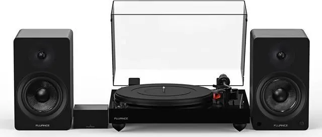 Main image of Fluance Reference RT83 High Fidelity Vinyl Turntable (Piano Black), PA10 Phono Preamp and Ai41 Powered 5" Bookshelf Speakers (Black Ash), Ortofon 2M Red Cartridge, 90W Class D Amplifier, Bluetooth