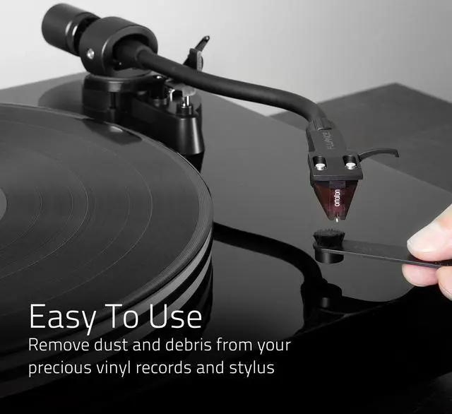 Alt view image 9 of 13 - Fluance Vinyl Record & Stylus Cleaning Kit with 2-in-1 Anti-static Carbon Fiber & Soft Velvet LP Brush and Stylus Brush (VB52)