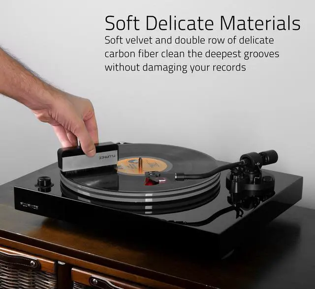 Alt view image 13 of 13 - Fluance Vinyl Record & Stylus Cleaning Kit with 2-in-1 Anti-static Carbon Fiber & Soft Velvet LP Brush and Stylus Brush (VB52)
