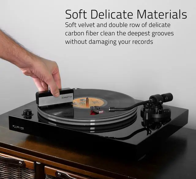 Alt view image 7 of 7 - Fluance Vinyl Record Accessory Kit With Record and Stylus Anti-Static Carbon Fiber Brushes and Record Weight (VB52RW03)