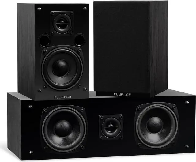 Alt view image 3 of 7 - Fluance Elite High Definition Surround Sound Home Theater 5.1 Speaker System including 3-Way Floorstanding Towers, Center Channel, Rear Surround Speakers and a DB10 Subwoofer - Black Ash (SX51BR)