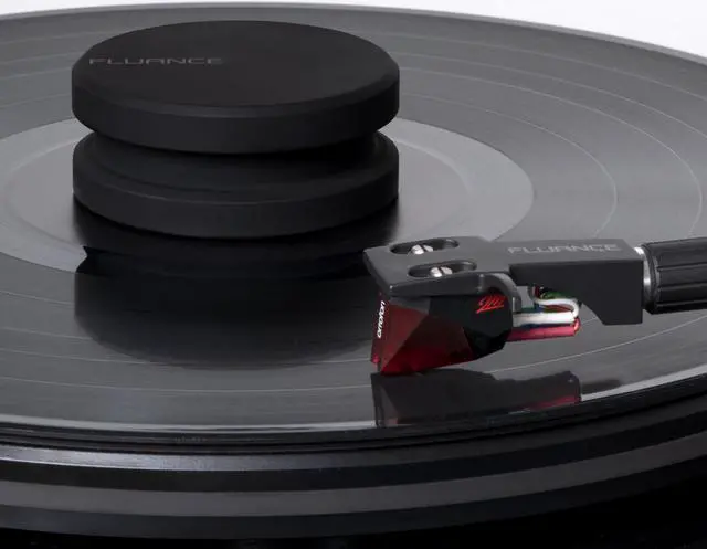 Alt view image 7 of 7 - Fluance Cork Platter Mat and HiFi Vinyl Record Weight 760 gram Steel LP Disc Stabilizer Turntable Accessory with Rubberized Coating and Protective Velvet Pad for Vibration Damping (RW03)