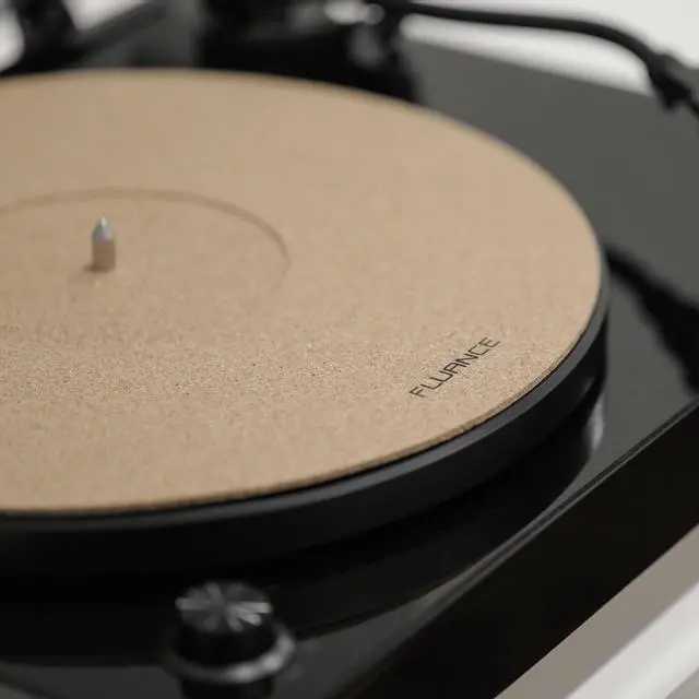 Alt view image 2 of 7 - Fluance Cork Platter Mat and HiFi Vinyl Record Weight 760 gram Steel LP Disc Stabilizer Turntable Accessory with Rubberized Coating and Protective Velvet Pad for Vibration Damping (RW03)