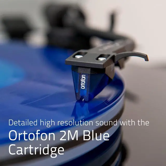 Alt view image 8 of 13 - Fluance RT85 Reference High Fidelity Vinyl Turntable Record Player with Ortofon 2M Blue Cartridge, Acrylic Platter, Speed Control Motor, High Mass MDF Wood Plinth, Vibration Isolation Feet - Walnut