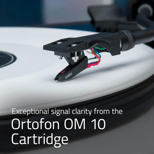 Alt view image 2 of 7 - Fluance RT82 Reference High Fidelity Vinyl Turntable Record Player with Ortofon OM10 Cartridge, Speed Control Motor, High Mass MDF Wood Plinth, Vibration Isolation Feet - Piano White
