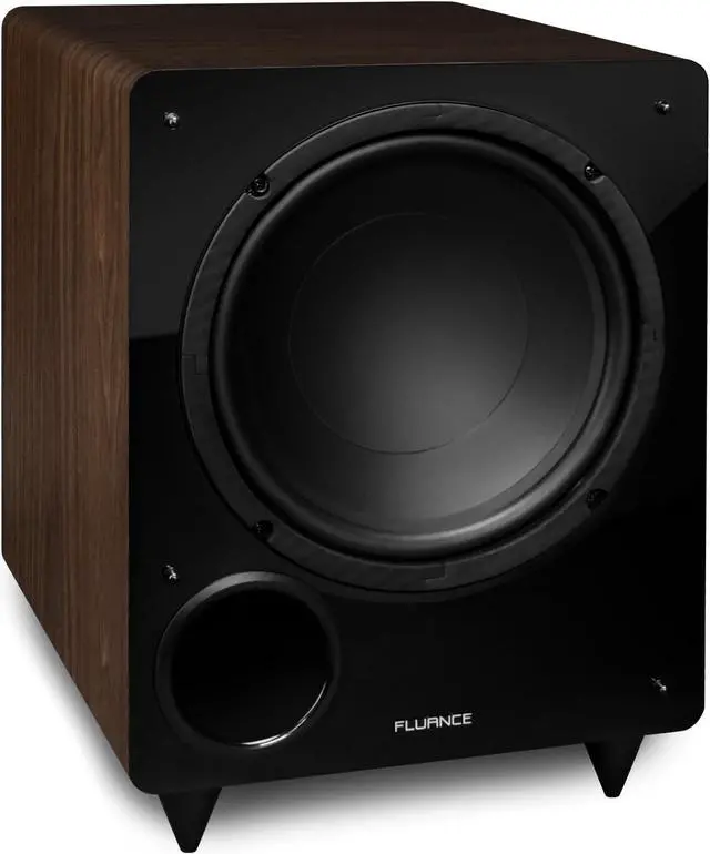 Alt view image 3 of 7 - Fluance Ai41 Powered 5" Stereo Bookshelf Speakers (White Walnut), DB10 10" Low Frequency Ported Front Firing Powered Subwoofer (Natural Walnut), 15 Feet RCA Ultimate Performance Subwoofer Cable