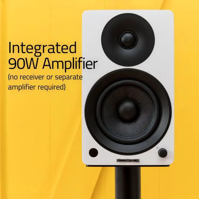 Alt view image 2 of 7 - Fluance Ai41 Powered 2-Way 2.0 Stereo Bookshelf Speakers with 5" Drivers, 90W Amplifier for Turntable, TV, PC and Bluetooth 5 Wireless Music Streaming with RCA, Optical, Subwoofer Out (Natural Walnut)