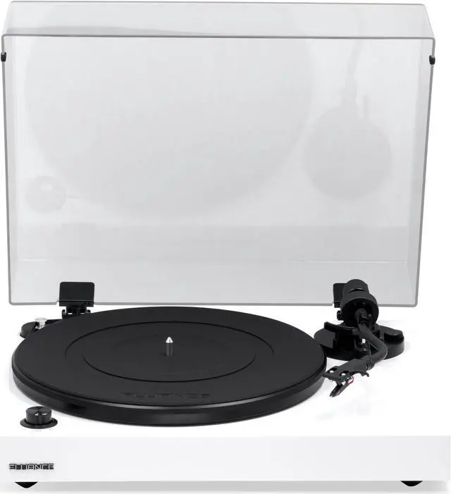 Alt view image 5 of 7 - Fluance RT82 Reference High Fidelity Vinyl Turntable Record Player with Ortofon OM10 Cartridge, Speed Control Motor, High Mass MDF Wood Plinth, Vibration Isolation Feet - Piano White