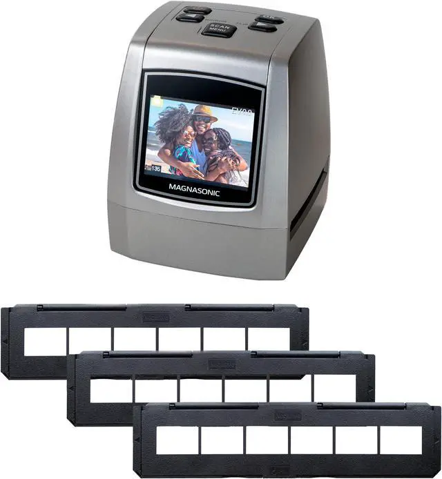 Main image of Magnasonic All-In-One High Resolution 24MP Film Scanner with 2.4" Screen, 35mm Negative Film Holders, Converts 35mm/126KPK/110/Super 8 Films Slides Negatives into Digital Photos, 128MB Built-In Memory