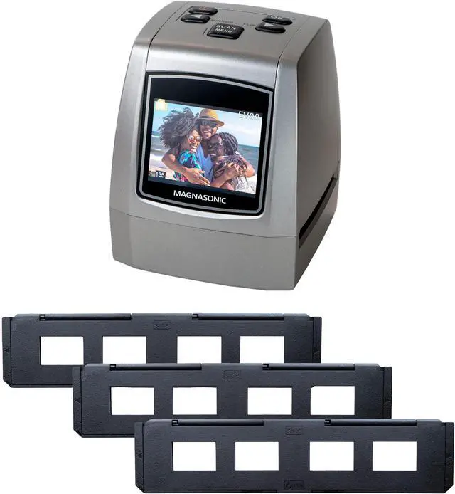 Main image of Magnasonic All-In-One High Resolution 24MP Film Scanner with 2.4" Screen, 35mm Slide Film Holders, Converts 35mm/126KPK/110/Super 8 Films Slides Negatives into Digital Photos, 128MB Built-In Memory