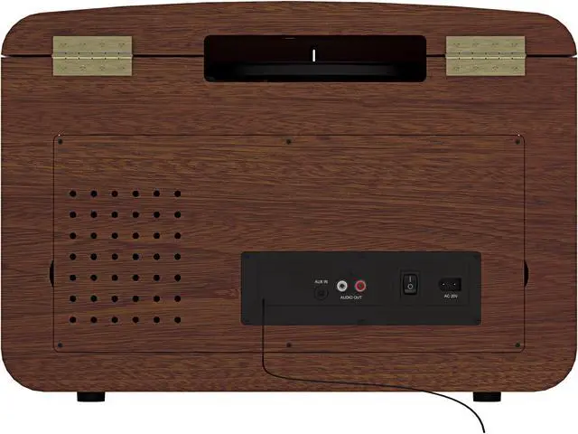 Alt view image 5 of 6 - Electrohome Kingston 7-in-1 Vintage Vinyl Record Player Stereo System with 3-Speed Turntable, Bluetooth, AM/FM Radio, CD, Aux In, RCA/Headphone Out with 1 Year Extended Warranty (RR75)