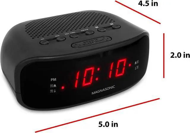Alt view image 8 of 11 - Magnasonic Digital AM/FM Clock Radio with Battery Backup, Dual Alarm, Sleep & Snooze Functions, Display Dimming Option (EAAC200)
