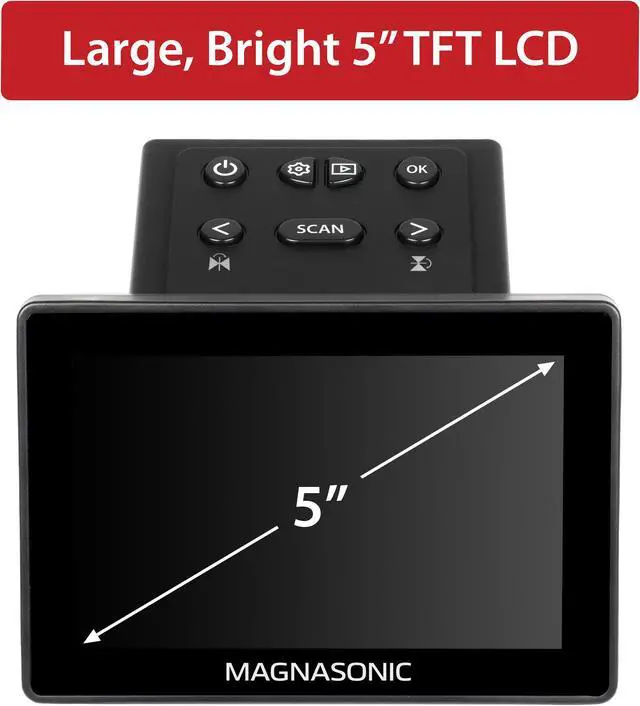 Alt view image 3 of 7 - Magnasonic 25MP Film Scanner with Large 5" Display & HDMI, Long Tray Slide Film Holders, Converts 35mm/126/110/Super 8 Film & 135/126/110 Slides into Digital Photos, Built-in Memory (FS70ST01)