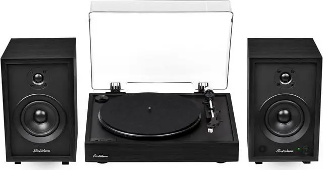 Main image of Electrohome Montrose Record Player Stereo System, 4" Bluetooth Powered Bookshelf Speakers, Belt-Drive Bluetooth Turntable with Audio-Technica Stylus, Vinyl-MP3 Recording, Built-in Preamp