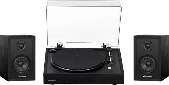 Main image of Electrohome Montrose, Upgradable Vinyl Record Player with Berkeley, Powered Bluetooth Bookshelf Speakers, 1" Tweeter & 3" Driver, for Warm Natural Sound, Black