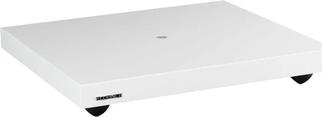 Main image of Fluance IB40 Turntable Isolation Base Anti-Vibration Wood Platform for Enhanced Sound Clarity and Superior Damping with Height Adjustable Feet, Bubble Level, Universal Compatibility- Piano White