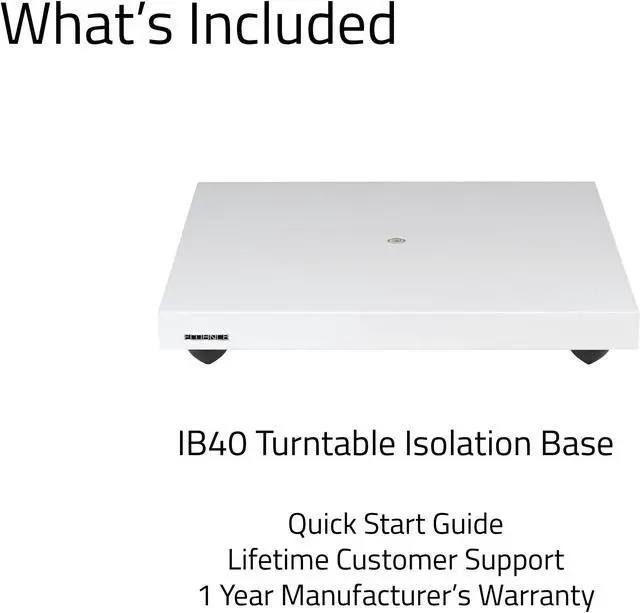Alt view image 7 of 7 - Fluance IB40 Turntable Isolation Base Anti-Vibration Wood Platform for Enhanced Sound Clarity and Superior Damping with Height Adjustable Feet, Bubble Level, Universal Compatibility- Piano White