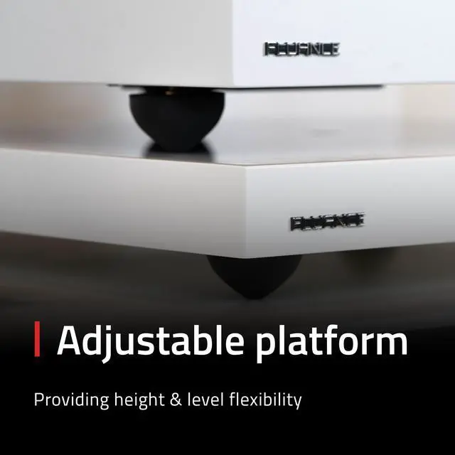 Alt view image 4 of 7 - Fluance IB40 Turntable Isolation Base Anti-Vibration Wood Platform for Enhanced Sound Clarity and Superior Damping with Height Adjustable Feet, Bubble Level, Universal Compatibility- Piano Black