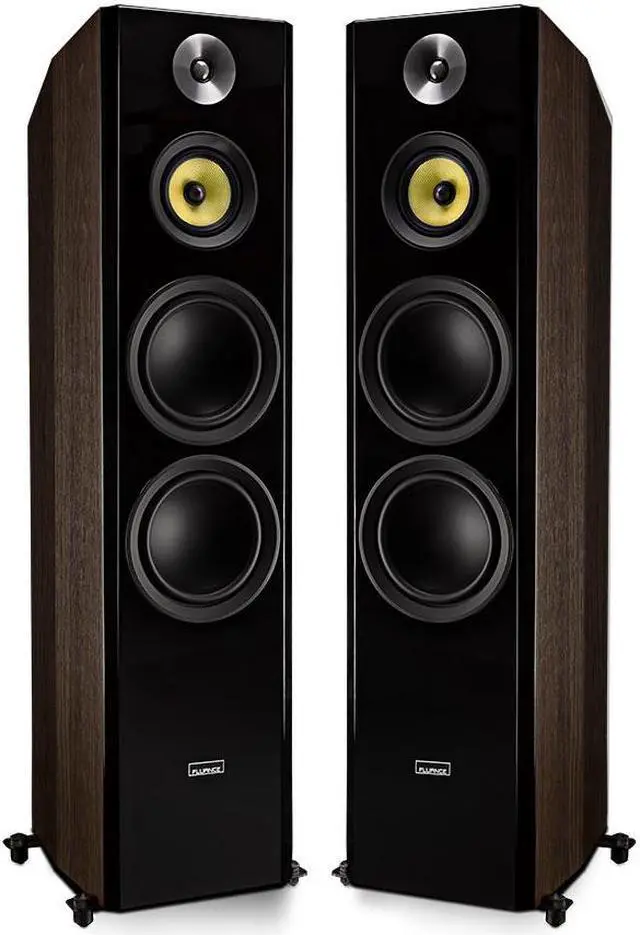 Alt view image 7 of 12 - Fluance Signature HiFi 3-Way Floorstanding Tower Speakers with Dual 8" Woofers for 2-Channel Stereo Listening or Home Theater System - Natural Walnut/Pair (HFFW)