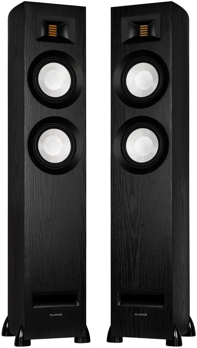 Main image of Fluance Ri91 Reference Stereo Powered Floorstanding Tower Speakers with High Performance AMT Tweeters, 2x6.5" Drivers, 150W Amplifier for Turntable, TV, PC - HDMI, Bluetooth, RCA & Sub Out (Black Ash)