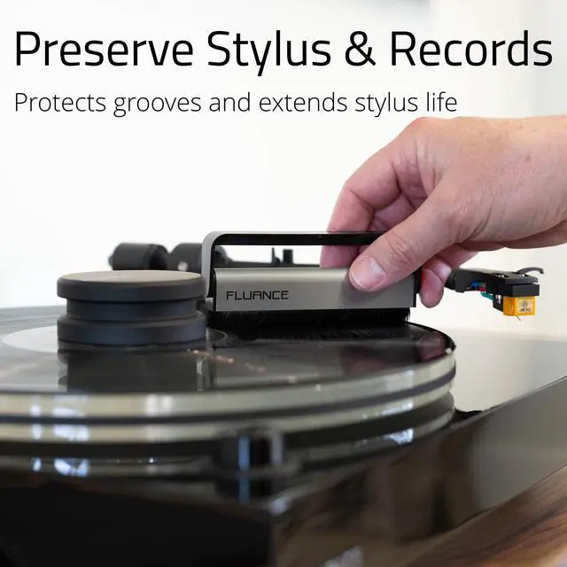Alt view image 7 of 7 - Fluance Anti-Static Carbon Fiber Record Cleaning Brush - Safely Removes Dust & Static from Vinyl Records to Preserve Sound Quality and Reduce Pops, Crackles, Surface Noise (VB50)