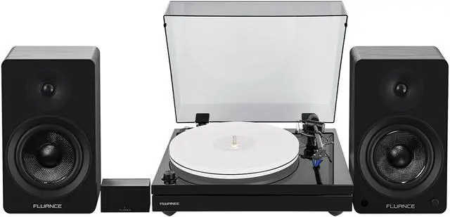 Main image of Fluance RT87 Reference High Fidelity Dual-Plinth Turntable (Piano Black), Ai61 Powered Speakers (Black Ash), PA10 Phono Preamp