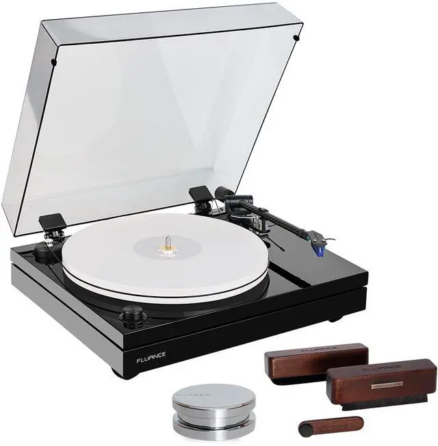 Main image of Fluance RT87 Reference High Fidelity Dual-Plinth Turntable (Piano Black), VB65 3-in-1 Vinyl Record & Stylus Cleaning Kit, RW02 HiFi Vinyl Record Weight Stabilizer