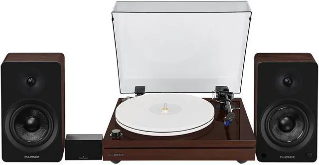 Main image of Fluance RT87 Reference High Fidelity Dual-Plinth Turntable, Ai41 Powered Bookshelf Speakers, PA10 Phono Preamp (Natural Walnut)