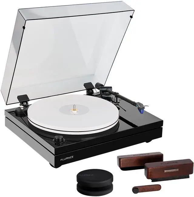 Main image of Fluance RT87 Reference High Fidelity Dual-Plinth Turntable (Piano Black), VB65 3-in-1 Vinyl Record & Stylus Cleaning Kit, RW03 HiFi Vinyl Record Weight Stabilizer