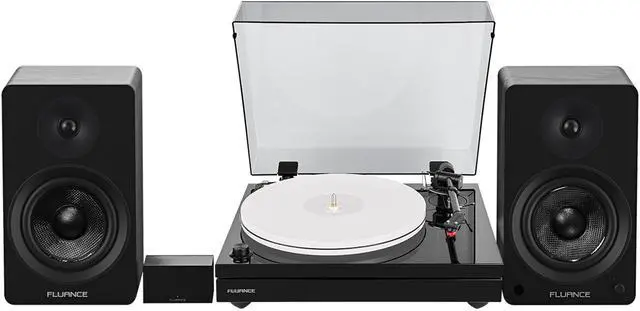 Main image of Fluance RT87 Reference High Fidelity Dual-Plinth Turntable (Piano Black), Ai61 Powered Speakers (Black Ash), PA10 Phono Preamp