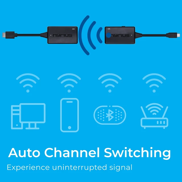 Alt view image 5 of 7 - Nyrius Phoenix Prime 4K30 Wireless USB-C to HDMI Video Transmitter & Receiver, Plug & Play Extender, Stream Ultra HD up to 150ft from PC, Laptop, Mobile Phone, Tablet to a TV or Projector (TDD31)
