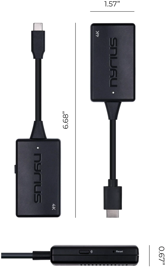 Alt view image 7 of 7 - Nyrius Phoenix Prime 4K30 Wireless USB-C to HDMI Video Transmitter & Receiver, Plug & Play Extender, Stream Ultra HD up to 150ft from PC, Laptop, Mobile Phone, Tablet to a TV or Projector (TDD31)