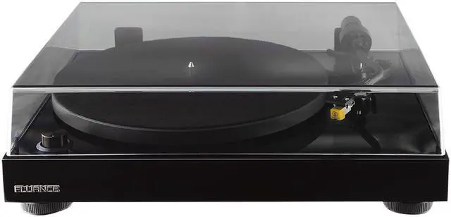 Alt view image 3 of 12 - Fluance RT80 Classic High Fidelity Vinyl Turntable Record Player with Audio Technica AT91 Cartridge, Belt Drive, Built-in Preamp, Adjustable Counterweight, Solid Wood Plinth - Piano Black