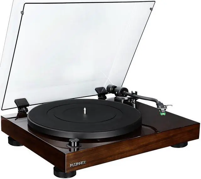 Alt view image 3 of 13 - Fluance RT81 Elite High Fidelity Vinyl Turntable Record Player with Audio Technica AT95E Cartridge, Belt Drive, Built-in Preamp, Adjustable Counterweight, High Mass MDF Wood Plinth - Walnut