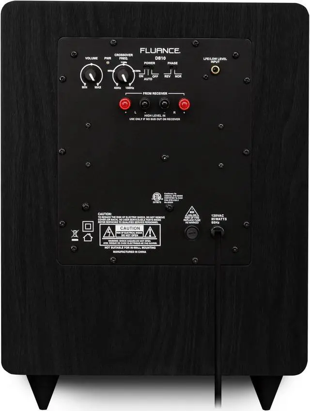 Alt view image 14 of 14 - Fluance DB10 10-inch Low Frequency Ported Front Firing Powered Subwoofer for Home Theater & Music