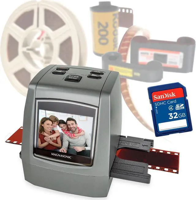 Alt view image 3 of 10 - Magnasonic All-In-One High Resolution 24MP Film Scanner, Vibrant 2.4" LCD Screen, Converts 126KPK/135/110/super 8 Film, Slides & Negatives into Digital Photos, with Bonus 32GB SD Card (FS50)
