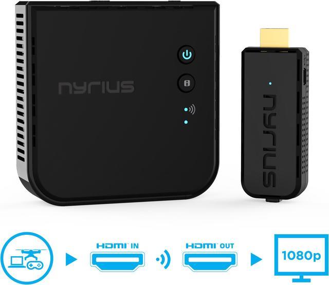 Nyrius ARIES Prime Wireless Video HDMI Transmitter & Receiver for Streaming  HD 1080p 3D Video & Digital Audio from Laptop, PC, Cable, Netflix, ,  PS to HDTV/Projector (NPCS549) 