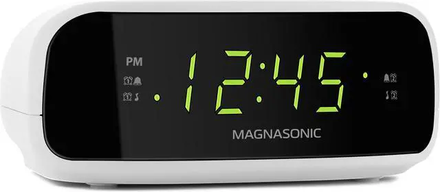 Alt view image 5 of 10 - Magnasonic Digital AM/FM Clock Radio with Battery Backup, Dual Alarm, Sleep & Snooze Functions, Display Dimming Option (EAAC201)