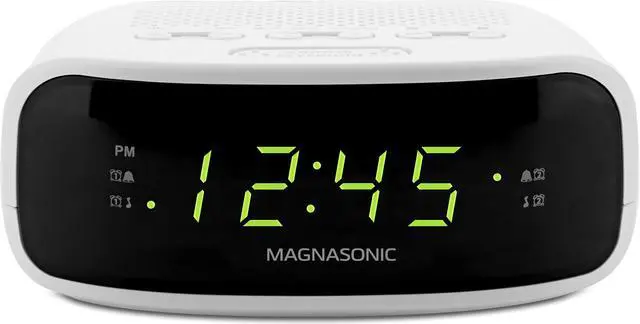Alt view image 7 of 10 - Magnasonic Digital AM/FM Clock Radio with Battery Backup, Dual Alarm, Sleep & Snooze Functions, Display Dimming Option (EAAC201)