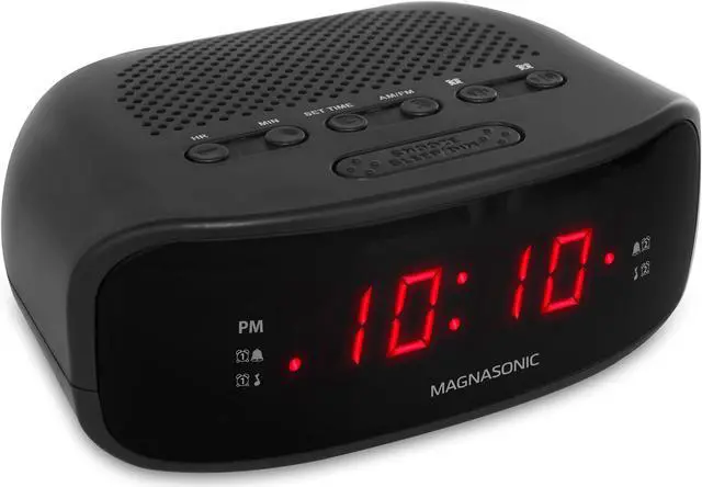 Alt view image 10 of 11 - Magnasonic Digital AM/FM Clock Radio with Battery Backup, Dual Alarm, Sleep & Snooze Functions, Display Dimming Option (EAAC200)