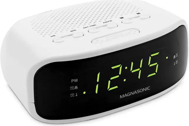 Alt view image 9 of 10 - Magnasonic Digital AM/FM Clock Radio with Battery Backup, Dual Alarm, Sleep & Snooze Functions, Display Dimming Option (EAAC201)