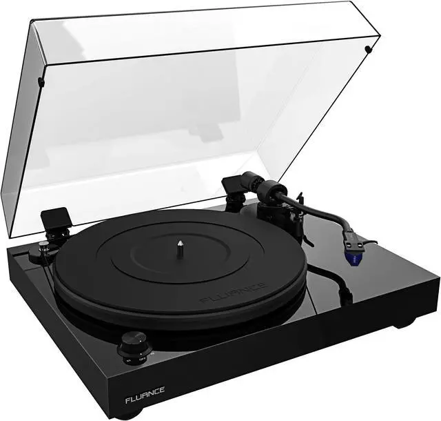Main image of Fluance RT84 Reference High Fidelity Vinyl Turntable Record Player with Ortofon 2M Blue Cartridge, Speed Control Motor, High Mass MDF Wood Plinth, Vibration Isolation Feet - Piano Black