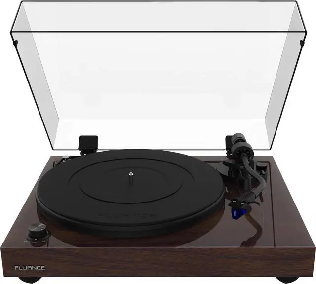 Alt view image 2 of 16 - Fluance RT84 Reference High Fidelity Vinyl Turntable Record Player with Ortofon 2M Blue Cartridge, Speed Control Motor, High Mass MDF Wood Plinth, Vibration Isolation Feet - Walnut