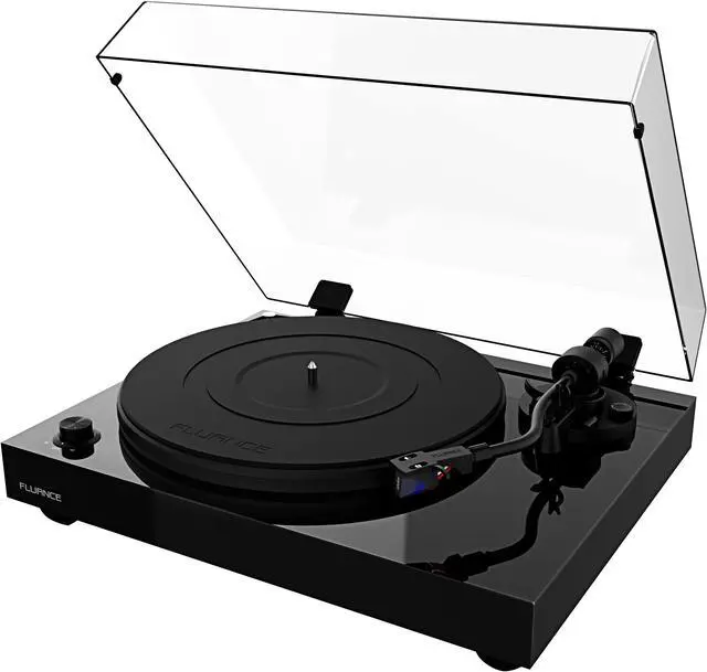 Alt view image 3 of 16 - Fluance RT84 Reference High Fidelity Vinyl Turntable Record Player with Ortofon 2M Blue Cartridge, Speed Control Motor, High Mass MDF Wood Plinth, Vibration Isolation Feet - Piano Black