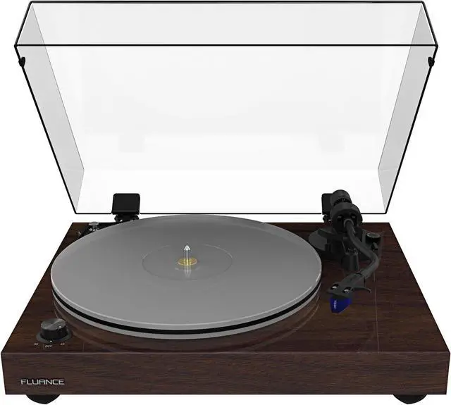 Alt view image 2 of 13 - Fluance RT85 Reference High Fidelity Vinyl Turntable Record Player with Ortofon 2M Blue Cartridge, Acrylic Platter, Speed Control Motor, High Mass MDF Wood Plinth, Vibration Isolation Feet - Walnut